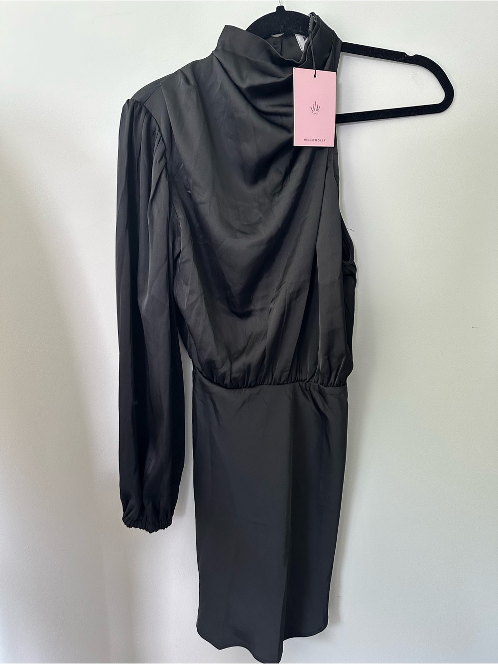 NWT Hello Molly Black One Sleeve Dress Size S